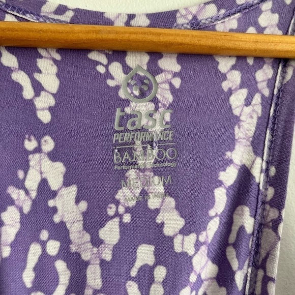 Tasc Organic Cotton Bamboo Festival Drawstring Open Halter Back Purple Romper - Picture 9 of 13